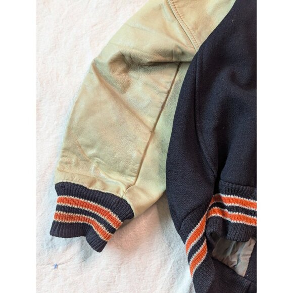 Hatchers VTG 60s Men's Black Wool Leather Sleeve State Champs Bomber Jacket LG - Picture 15 of 15